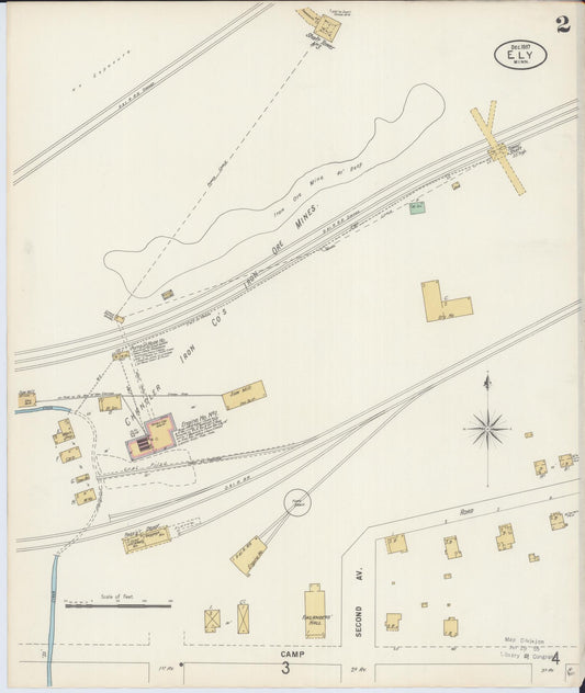 Sanborn Fire Insurance Map from Ely, Saint Louis County, Minnesota (1897), Sheet #0002 - Historic Sanborn Fire Insurance Map Print, vintage old map wall art, antique decor, genealogy gift, Minnesota Minnesota map