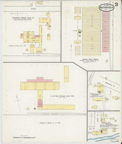 Sanborn Fire Insurance Map from Alexandria, Madison County, Indiana (1892), Sheet #0003 - Complete Map Set gallery image, historic Sanborn map, vintage wall art, Indiana Indiana