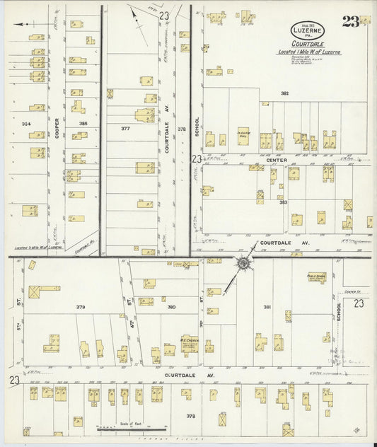 Sanborn Fire Insurance Map from Luzerne, Luzerne County, Pennsylvania (1911), Sheet #0023 - Historic Sanborn Fire Insurance Map Print, vintage old map wall art, antique decor, genealogy gift, Pennsylvania Pennsylvania map