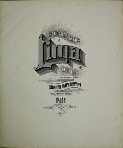 Sanborn Fire Insurance Map from Lima, Allen County, Ohio (1911), Sheet #0001 - Historic Sanborn Fire Insurance Map Print, vintage old map wall art, antique decor, genealogy gift, Ohio Ohio map
