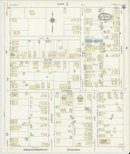 Sanborn Fire Insurance Map from Old Forge, Lackawanna County, Pennsylvania (1914), Sheet #0006 - Historic Sanborn Fire Insurance Map Print, vintage old map wall art, antique decor, genealogy gift, Pennsylvania Pennsylvania map