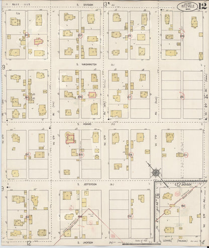 Sanborn Fire Insurance Map from Ritzville, Adams County, Washington (1939), Sheet #0012 - Complete Map Set gallery image, historic Sanborn map, vintage wall art, Washington Washington