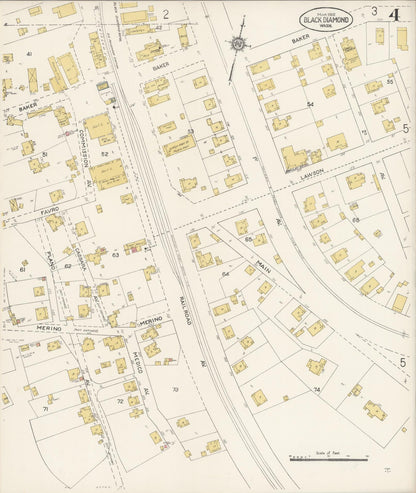 Sanborn Fire Insurance Map from Black Diamond, King County, Washington (1912), Sheet #0004 - Complete Map Set gallery image, historic Sanborn map, vintage wall art, Washington Washington