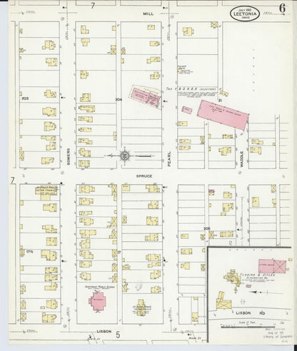 Sanborn Fire Insurance Map from Leetonia, Columbiana County, Ohio (1910), Sheet #0006 - Historic Sanborn Fire Insurance Map Print, vintage old map wall art, antique decor, genealogy gift, Ohio Ohio map