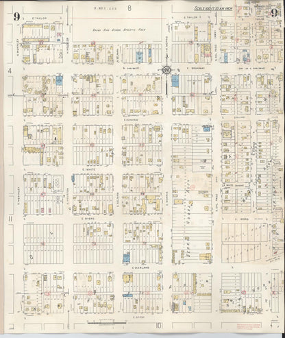 Sanborn Fire Insurance Map from Hobbs, Lea County, New Mexico (1950), Sheet #0009 - Complete Map Set gallery image, historic Sanborn map, vintage wall art, New Mexico New Mexico
