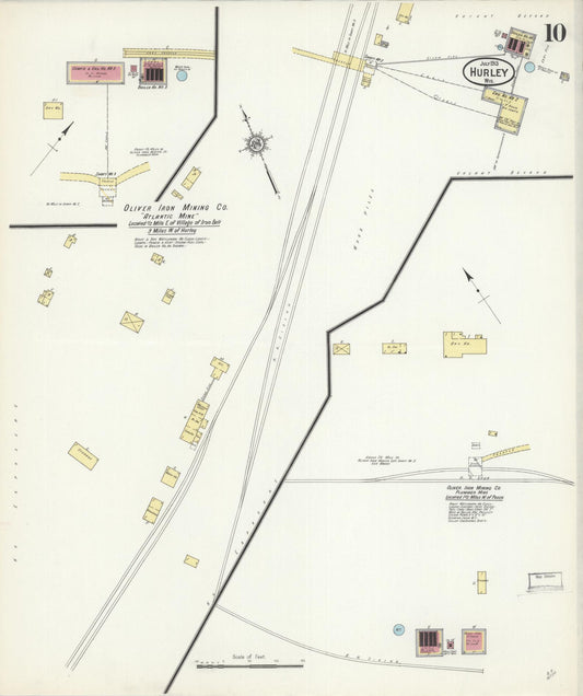 Sanborn Fire Insurance Map from Hurley, Iron County, Wisconsin (1913), Sheet #0010 - Historic Sanborn Fire Insurance Map Print, vintage old map wall art, antique decor, genealogy gift, Wisconsin Wisconsin map