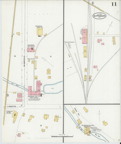 Sanborn Fire Insurance Map from Shippensburg, Cumberland And Franklin Counties, Pennsylvania (1899), Sheet #0011 - Complete Map Set gallery image, historic Sanborn map, vintage wall art, Counties Pennsylvania