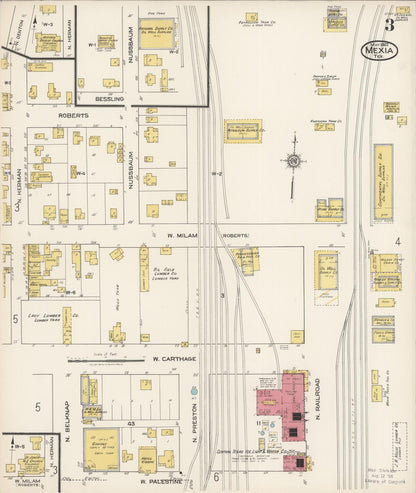 Sanborn Fire Insurance Map from Mexia, Limestone County, Texas (1922), Sheet #0003 - Historic Sanborn Fire Insurance Map Print, vintage old map wall art, antique decor, genealogy gift, Texas Texas map