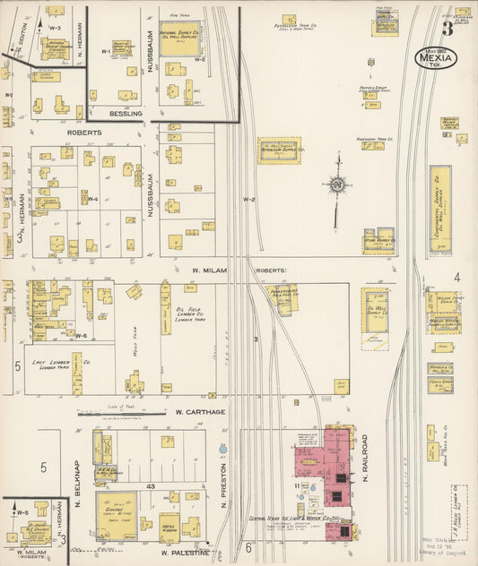 Sanborn Fire Insurance Map from Mexia, Limestone County, Texas (1922), Sheet #0003 - Historic Sanborn Fire Insurance Map Print, vintage old map wall art, antique decor, genealogy gift, Texas Texas map
