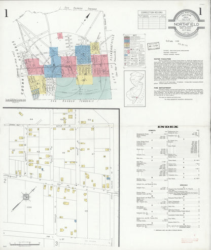 Sanborn Fire Insurance Map from Northfield, Atlantic County, New Jersey (1933), Sheet #0001 - Complete Map Set gallery image, historic Sanborn map, vintage wall art, New Jersey New Jersey