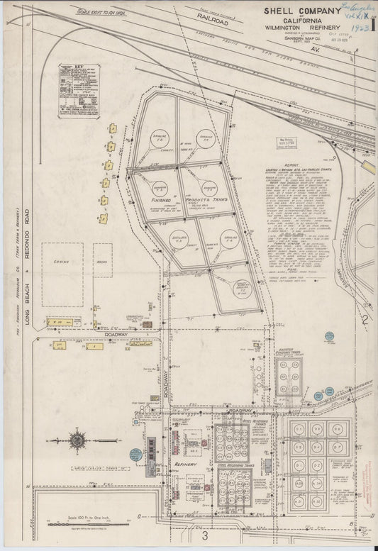 Sanborn Fire Insurance Map from Los Angeles Co., Los Angeles County, California (1923), Sheet #0001 - Historic Sanborn Fire Insurance Map Print, vintage old map wall art, antique decor, genealogy gift, California California map