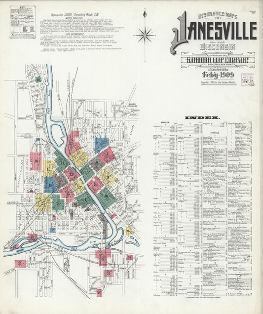 Janesville, Rock County, Wisconsin (1909) – Sanborn Fire Insurance Map – Map View