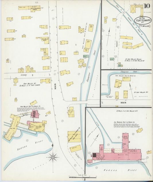 Sanborn Fire Insurance Map from Fort Edward, Washington County, New York (1900), Sheet #0010 - Historic Sanborn Fire Insurance Map Print, vintage old map wall art, antique decor, genealogy gift, New York New York map