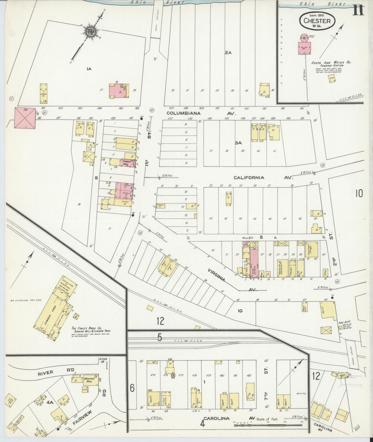 Sanborn Fire Insurance Map from Chester, Hancock County, West Virginia (1910), Sheet #0011 - Complete Map Set gallery image, historic Sanborn map, vintage wall art, West Virginia West Virginia
