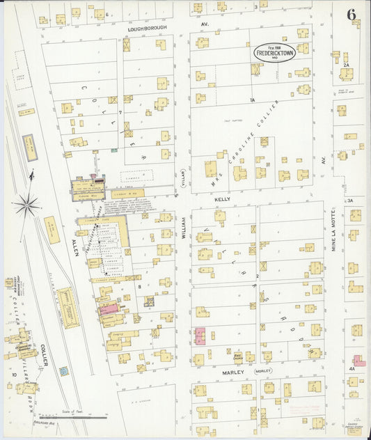 Sanborn Fire Insurance Map from Fredericktown, Madison County, Missouri (1908), Sheet #0006 - Historic Sanborn Fire Insurance Map Print, vintage old map wall art, antique decor, genealogy gift, Missouri Missouri map
