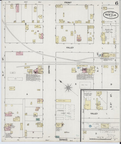 Sanborn Fire Insurance Map from New Ulm, Brown County, Minnesota (1889), Sheet #0006 - Complete Map Set gallery image, historic Sanborn map, vintage wall art, Minnesota Minnesota