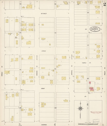 Sanborn Fire Insurance Map from Calexico, Imperial County, California (1916), Sheet #0002 - Complete Map Set gallery image, historic Sanborn map, vintage wall art, California California