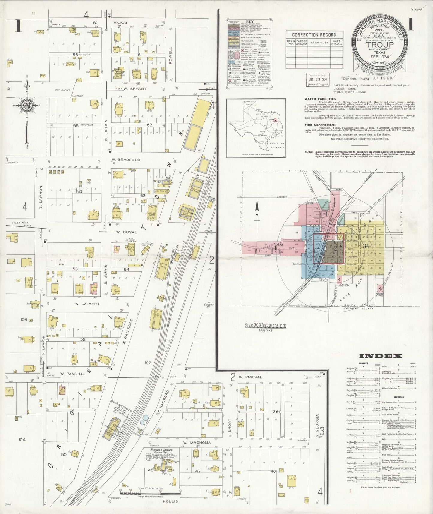 Sanborn Fire Insurance Map from Troup, Smith County, Texas. (1934) – Historic Sanborn Fire Insurance Map Print