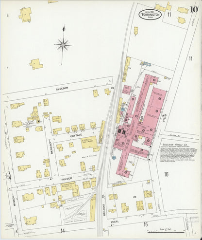 Sanborn Fire Insurance Map from Torrington, Litchfield County, Connecticut (1909), Sheet #0010 - Complete Map Set gallery image, historic Sanborn map, vintage wall art, Connecticut Connecticut