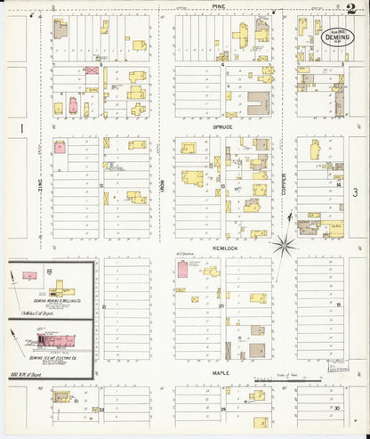 Sanborn Fire Insurance Map from Deming, Luna County, New Mexico (1902), Sheet #0002 - Complete Map Set gallery image, historic Sanborn map, vintage wall art, New Mexico New Mexico