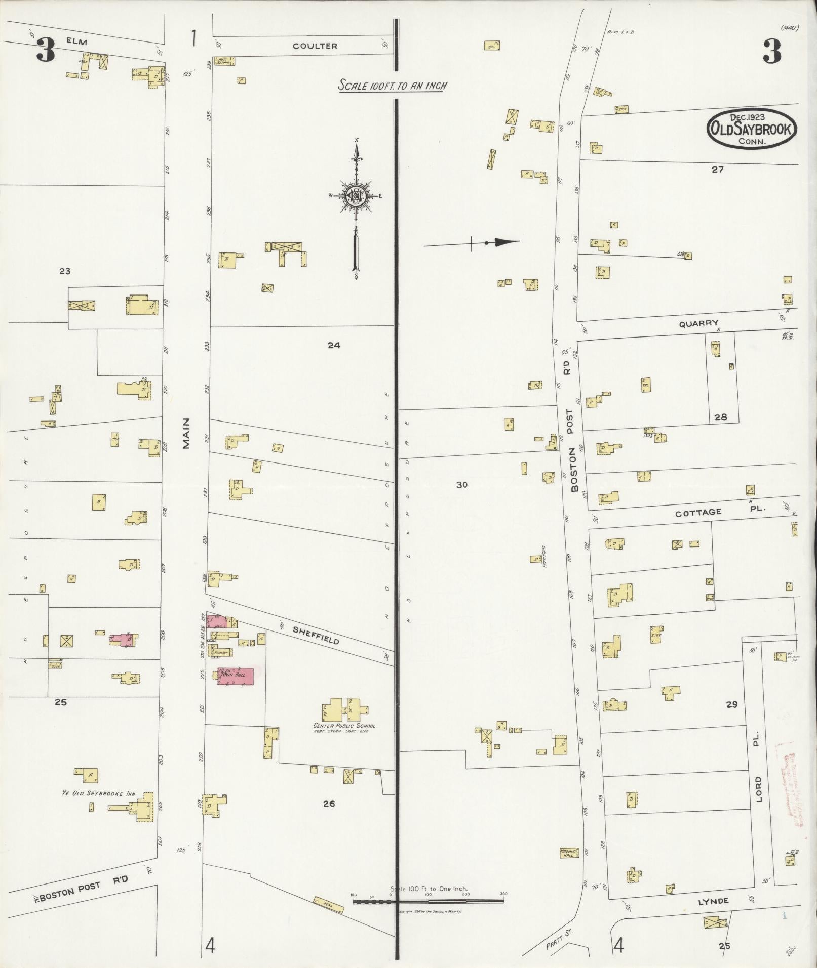 Sanborn Fire Insurance Map from Old Saybrook, Middlesex County, Connecticut (1923), Sheet #0003 - Complete Map Set gallery image, historic Sanborn map, vintage wall art, Connecticut Connecticut