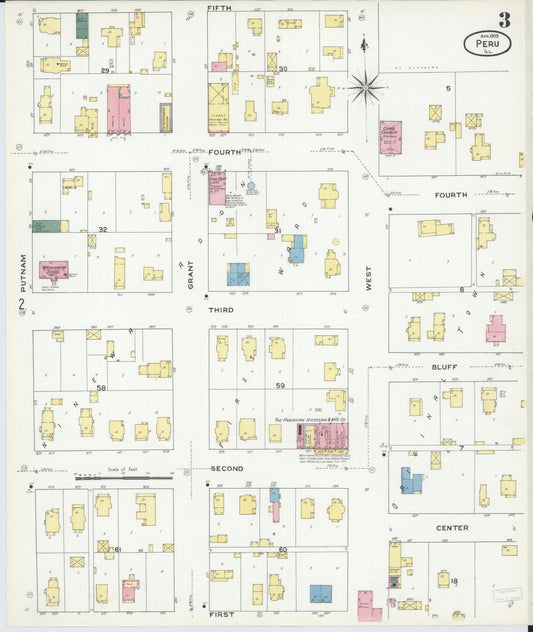 Sanborn Fire Insurance Map from Peru, La Salle County, Illinois (1909), Sheet #0003 - Historic Sanborn Fire Insurance Map Print, vintage old map wall art, antique decor, genealogy gift, Illinois Illinois map