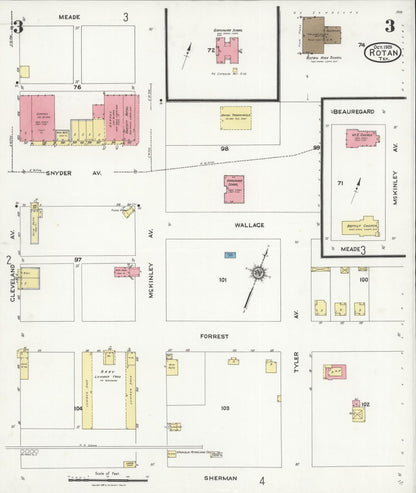 Sanborn Fire Insurance Map from Rotan, Fisher County, Texas (1925), Sheet #0003 - Complete Map Set gallery image, historic Sanborn map, vintage wall art, Texas Texas