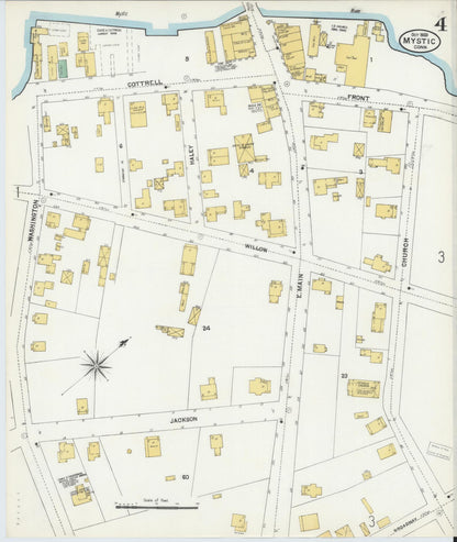 Sanborn Fire Insurance Map from Mystic, New London County, Connecticut (1903), Sheet #0004 - Complete Map Set gallery image, historic Sanborn map, vintage wall art, Connecticut Connecticut