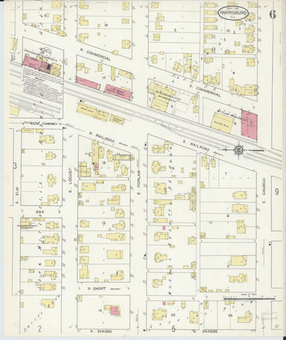 Sanborn Fire Insurance Map from Harrisburg, Saline County, Illinois (1913), Sheet #0006 - Complete Map Set gallery image, historic Sanborn map, vintage wall art, Illinois Illinois