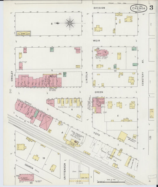 Sanborn Fire Insurance Map from Chenoa, McLean County, Illinois (1894), Sheet #0003 - Historic Sanborn Fire Insurance Map Print, vintage old map wall art, antique decor, genealogy gift, Illinois Illinois map