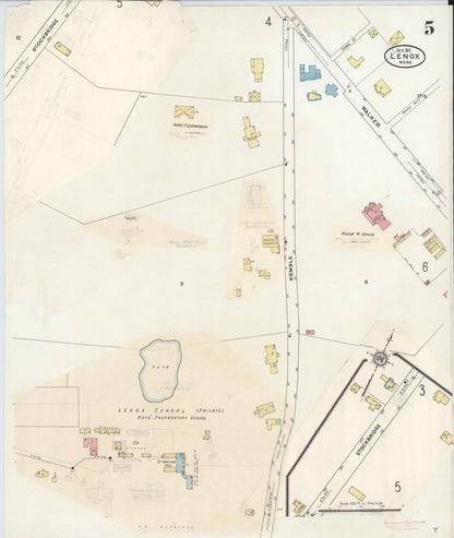Sanborn Fire Insurance Map from Lenox, Berkshire County, Massachusetts (1939), Sheet #0005 - Complete Map Set gallery image, historic Sanborn map, vintage wall art, Massachusetts Massachusetts