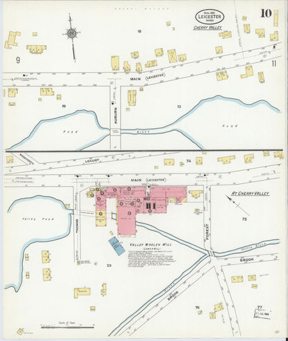 Sanborn Fire Insurance Map from Leicester, Worcester County, Massachusetts (1910), Sheet #0010 - Complete Map Set gallery image, historic Sanborn map, vintage wall art, Massachusetts Massachusetts