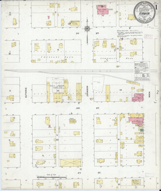 Sanborn Fire Insurance Map from Rankin, Vermilion County, Illinois (1910), Sheet #0001 - Historic Sanborn Fire Insurance Map Print, vintage old map wall art, antique decor, genealogy gift, Illinois Illinois map