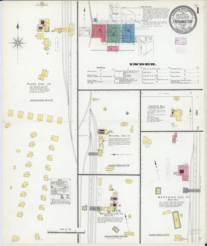 Sanborn Fire Insurance Map from Farmington, Fulton County, Illinois (1909), Sheet #0001 - Complete Map Set gallery image, historic Sanborn map, vintage wall art, Illinois Illinois