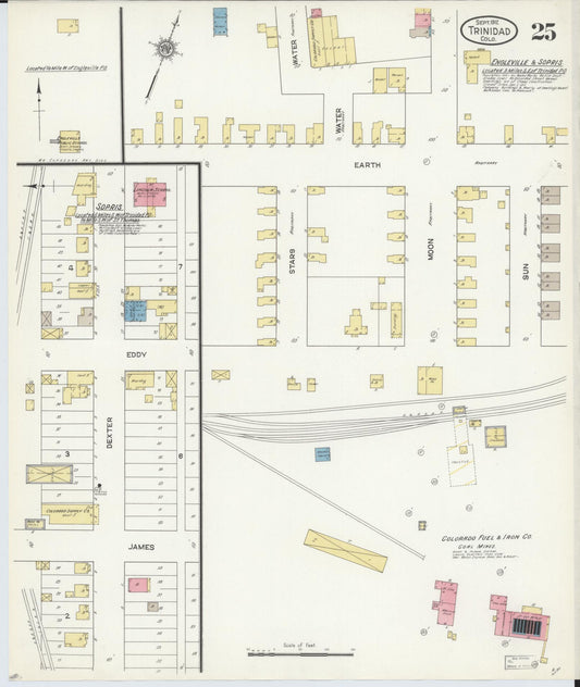 Sanborn Fire Insurance Map from Trinidad, Las Animas County, Colorado (1912), Sheet #0025 - Historic Sanborn Fire Insurance Map Print, vintage old map wall art, antique decor, genealogy gift, Colorado Colorado map