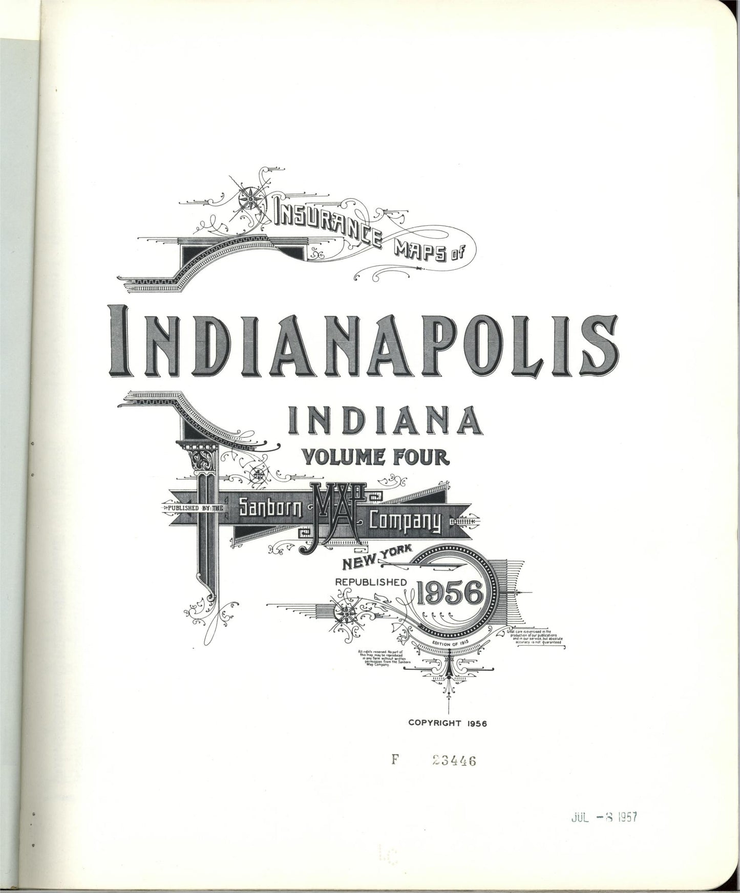 Sanborn Fire Insurance Map from Indianapolis, Marion County, Indiana (1956), Sheet #0001 - Complete Map Set gallery image, historic Sanborn map, vintage wall art, Indiana Indiana