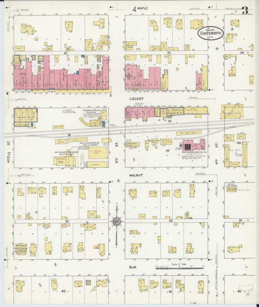 Sanborn Fire Insurance Map from Chatsworth, Livingston County, Illinois (1911), Sheet #0003 - Historic Sanborn Fire Insurance Map Print, vintage old map wall art, antique decor, genealogy gift, Illinois Illinois map