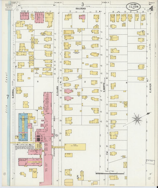 Sanborn Fire Insurance Map from Ilion, Herkimer County, New York (1902), Sheet #0004 - Historic Sanborn Fire Insurance Map Print, vintage old map wall art, antique decor, genealogy gift, New York New York map
