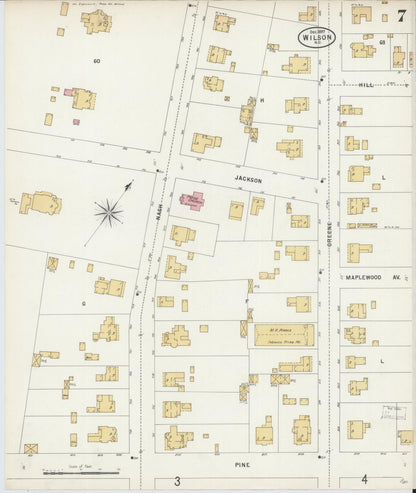 Sanborn Fire Insurance Map from Wilson, Wilson County, North Carolina (1897), Sheet #0007 - Complete Map Set gallery image, historic Sanborn map, vintage wall art, North Carolina North Carolina