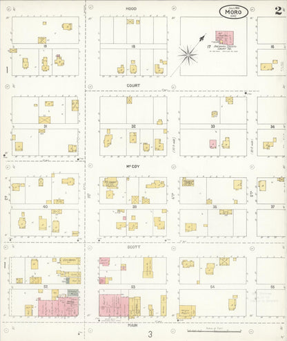 Sanborn Fire Insurance Map from Moro, Sherman County, Oregon (1905), Sheet #0002 - Complete Map Set gallery image, historic Sanborn map, vintage wall art, Oregon Oregon