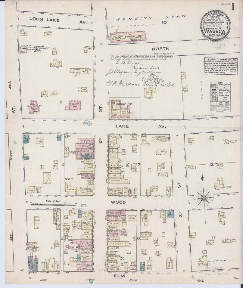 Sanborn Fire Insurance Map from Waseca, Waseca County, Minnesota. (1884) – Map View