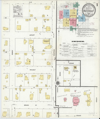 Sanborn Fire Insurance Map from Whitewright, Grayson County, Texas (1911), Sheet #0001 - Historic Sanborn Fire Insurance Map Print, vintage old map wall art, antique decor, genealogy gift, Texas Texas map