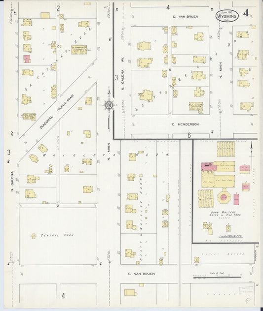 Sanborn Fire Insurance Map from Wyoming, Stark County, Illinois (1913), Sheet #0004 - Historic Sanborn Fire Insurance Map Print, vintage old map wall art, antique decor, genealogy gift, Illinois Illinois map