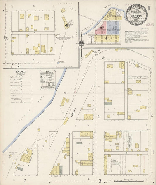 Sanborn Fire Insurance Map from Polson, Lake County, Montana. (1910) – Historic Sanborn Fire Insurance Map Print