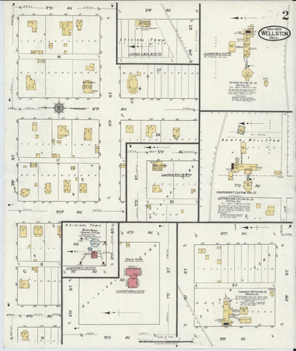 Sanborn Fire Insurance Map from Wellston, Lincoln County, Oklahoma (1920), Sheet #0002 - Complete Map Set gallery image, historic Sanborn map, vintage wall art, Oklahoma Oklahoma