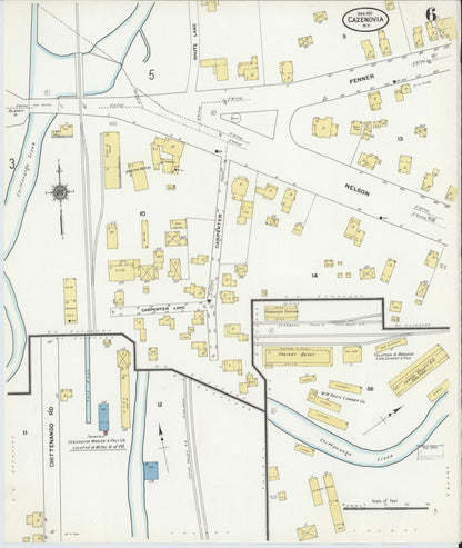 Sanborn Fire Insurance Map from Cazenovia, Madison County, New York (1911), Sheet #0006 - Complete Map Set gallery image, historic Sanborn map, vintage wall art, New York New York