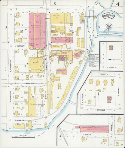 Sanborn Fire Insurance Map from Stoughton, Dane County, Wisconsin (1904), Sheet #0004 - Complete Map Set gallery image, historic Sanborn map, vintage wall art, Wisconsin Wisconsin