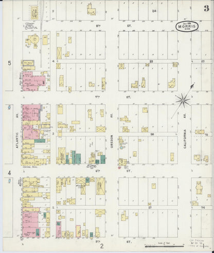 Sanborn Fire Insurance Map from Morris, Stevens County, Minnesota (1896), Sheet #0003 - Historic Sanborn Fire Insurance Map Print, vintage old map wall art, antique decor, genealogy gift, Minnesota Minnesota map