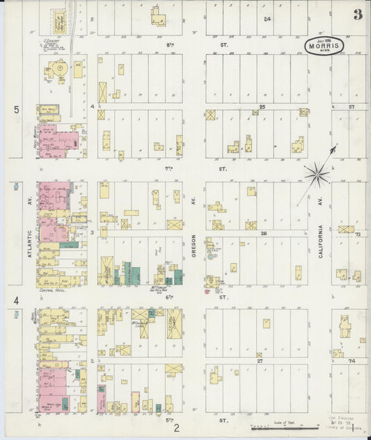 Sanborn Fire Insurance Map from Morris, Stevens County, Minnesota (1896), Sheet #0003 - Historic Sanborn Fire Insurance Map Print, vintage old map wall art, antique decor, genealogy gift, Minnesota Minnesota map