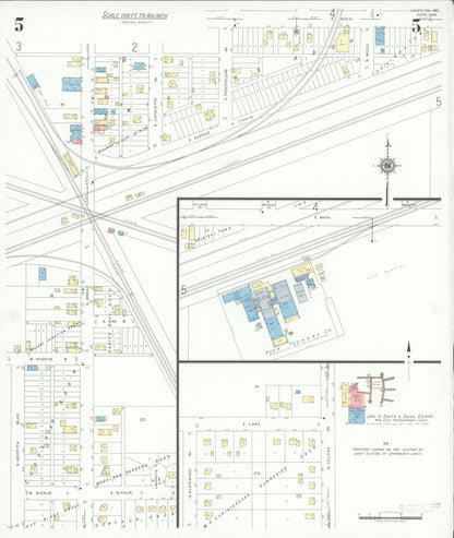 Sanborn Fire Insurance Map from Griffith, Lake County, Indiana (1943), Sheet #0005 - Historic Sanborn Fire Insurance Map Print, vintage old map wall art, antique decor, genealogy gift, Indiana Indiana map